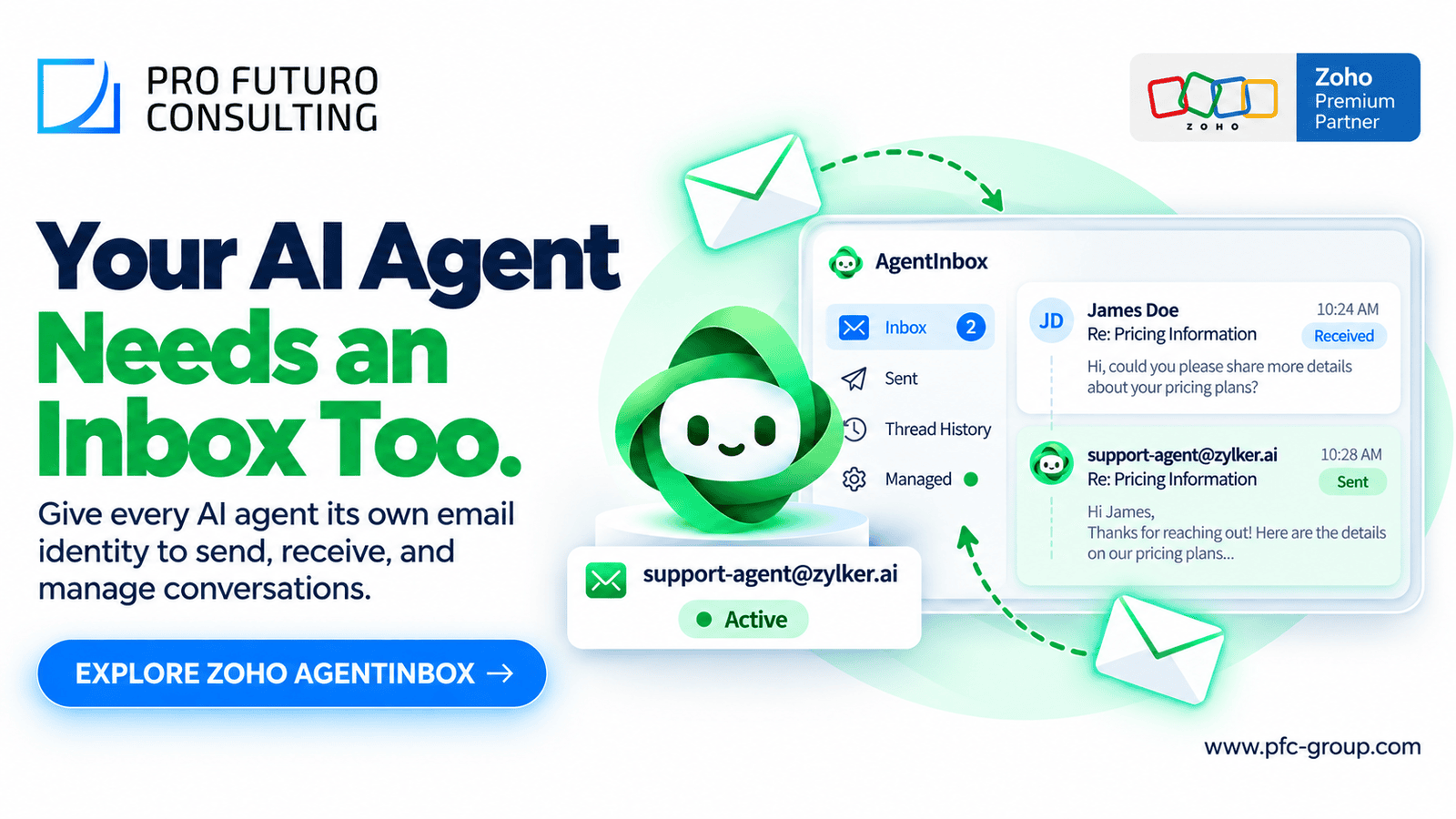 Zoho AgentInbox: Email Infrastructure Built for AI Agents